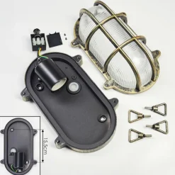 Lampes Dorées-hofstein Godel Plafonnier extérieur, Plafonnier Or, Noir, 1 lumière