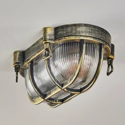 Lampes Dorées-hofstein Godel Plafonnier extérieur, Plafonnier Or, Noir, 1 lumière