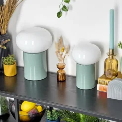 hofstein Godrie Lampe à poser Turquoise, 1 lumière