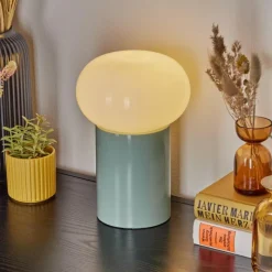 hofstein Godrie Lampe à poser Turquoise, 1 lumière