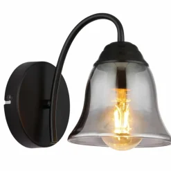 Suspension Verre Fumé-Luminaires Globo Lighting GONNY Applique murale Noir, 1 lumière