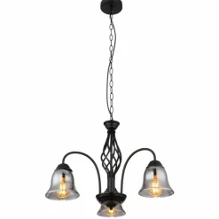 Suspension Verre Fumé-Luminaires Globo Lighting GONNY Suspension Noir, 3 lumières