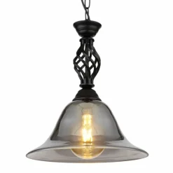 Suspension Verre Fumé-Luminaires Globo Lighting GONNY Suspension Noir, 1 lumière