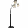 Suspension Verre Fumé-Luminaires Globo Lighting Gorley Lampadaire Noir, 3 lumières