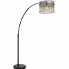 Suspension Verre Fumé-Luminaires Globo Lighting Gorley Lampadaire Noir, 1 lumière