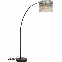 Suspension Verre Fumé-Luminaires Globo Lighting Gorley Lampadaire Noir, 1 lumière