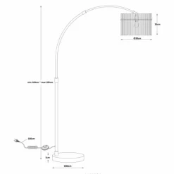 Suspension Verre Fumé-Luminaires Globo Lighting Gorley Lampadaire Noir, 1 lumière