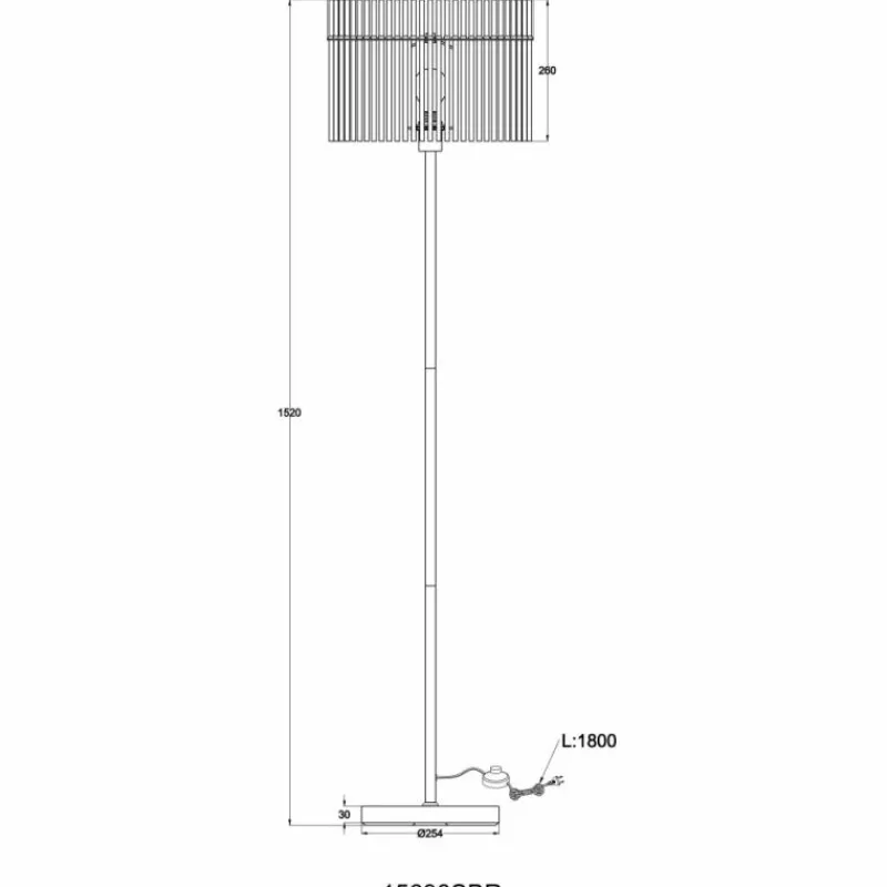 Luminaires Globo Lighting Gorley Lampadaire Noir, 1 lumière