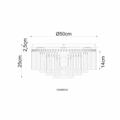 Luminaires Globo Lighting Gorley Plafonnier Chrome, Noir, 5 lumières