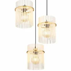 Lampes Dorées-Luminaires Globo Lighting Gorley Suspension Or, 3 lumières