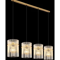 Lampes Dorées-Luminaires Globo Lighting Gorley Suspension Or, 4 lumières