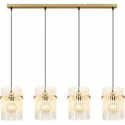 Lampes Dorées-Luminaires Globo Lighting Gorley Suspension Or, 4 lumières