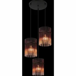 Luminaires Globo Lighting Gorley Suspension Noir, 3 lumières