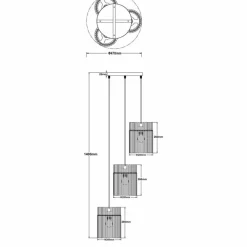 Luminaires Globo Lighting Gorley Suspension Noir, 3 lumières