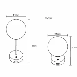 Luminaires Globo Lighting Grada Lampe à poser LED Blanc, 1 lumière* Éclairage Led