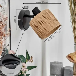 hofstein Granja Applique murale, Spot mural Noir, 1 lumière