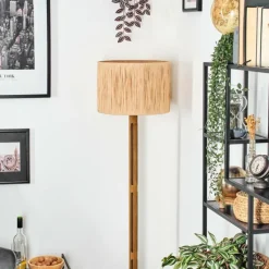 Luminaires Scandinaves-hofstein Granja Lampadaire Brun, Écru, Noir, 1 lumière