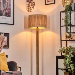 Luminaires Scandinaves-hofstein Granja Lampadaire Brun, Écru, Noir, 1 lumière