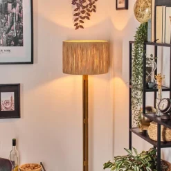 Luminaires Scandinaves-hofstein Granja Lampadaire Brun, Écru, Noir, 1 lumière