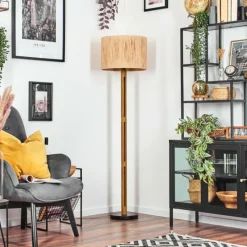 Luminaires Scandinaves-hofstein Granja Lampadaire Brun, Écru, Noir, 1 lumière