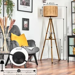 Luminaires Scandinaves-hofstein Granja Lampadaire Écru, 1 lumière