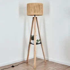 Luminaires Scandinaves-hofstein Granja Lampadaire Écru, Noir, 1 lumière