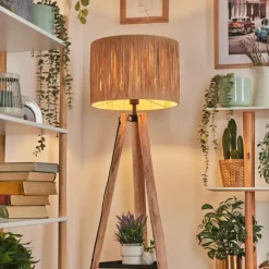 Luminaires Scandinaves-hofstein Granja Lampadaire Écru, Noir, 1 lumière