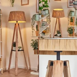 Luminaires Scandinaves-hofstein Granja Lampadaire Écru, Noir, 1 lumière