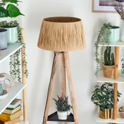 Luminaires Scandinaves-hofstein Granja Lampadaire Écru, Noir, 1 lumière