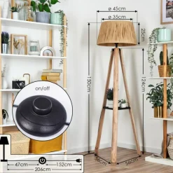 Luminaires Scandinaves-hofstein Granja Lampadaire Écru, Noir, 1 lumière