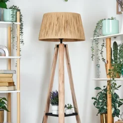 Luminaires Scandinaves-hofstein Granja Lampadaire Écru, Noir, 1 lumière