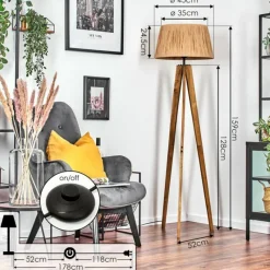 Luminaires Scandinaves-hofstein Granja Lampadaire Écru, Noir, 1 lumière