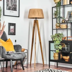 Luminaires Scandinaves-hofstein Granja Lampadaire Écru, Noir, 1 lumière