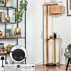 Luminaires Scandinaves-hofstein Granja Lampadaire Écru, Noir, 1 lumière