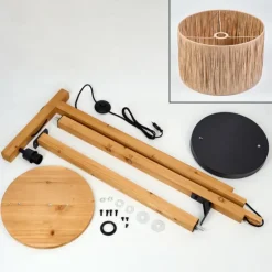 Luminaires Scandinaves-hofstein Granja Lampadaire Écru, Noir, 1 lumière