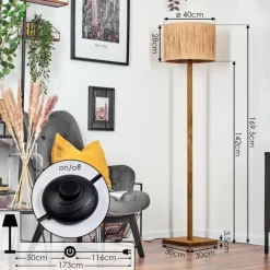 Luminaires Scandinaves-hofstein Granja Lampadaire Écru, Noir, 1 lumière