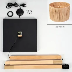 Luminaires Scandinaves-hofstein Granja Lampadaire Écru, Noir, 1 lumière