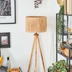 Luminaires Scandinaves-hofstein Granja Lampadaire Écru, Noir, 1 lumière