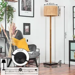 Luminaires Scandinaves-hofstein Granja Lampadaire Écru, Noir, 1 lumière