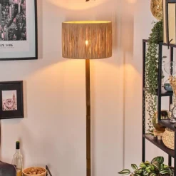 Luminaires Scandinaves-hofstein Granja Lampadaire Écru, Noir, 1 lumière