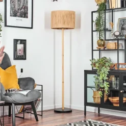 Luminaires Scandinaves-hofstein Granja Lampadaire Écru, Noir, 1 lumière