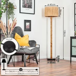 Luminaires Scandinaves-hofstein Granja Lampadaire Écru, Noir, 1 lumière