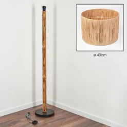 Luminaires Scandinaves-hofstein Granja Lampadaire Écru, Noir, 1 lumière