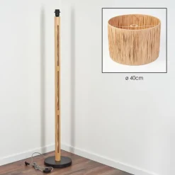 Luminaires Scandinaves-hofstein Granja Lampadaire Écru, Noir, 1 lumière