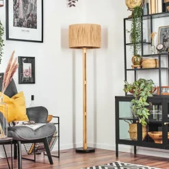 Luminaires Scandinaves-hofstein Granja Lampadaire Écru, Noir, 1 lumière