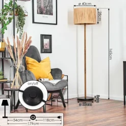 Luminaires Scandinaves-hofstein Granja Lampadaire Écru, Noir, 1 lumière