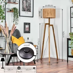 hofstein Granja Lampadaire, Liseuse Écru, 1 lumière