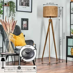 Luminaires Scandinaves-hofstein Granja Lampadaire, Liseuse Écru, 1 lumière