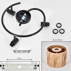 Luminaires Scandinaves-hofstein Granja Plafonnier Noir, 3 lumières