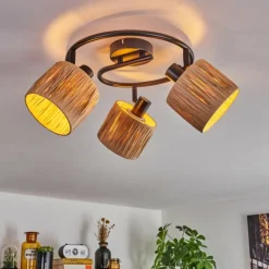 Luminaires Scandinaves-hofstein Granja Plafonnier Noir, 3 lumières